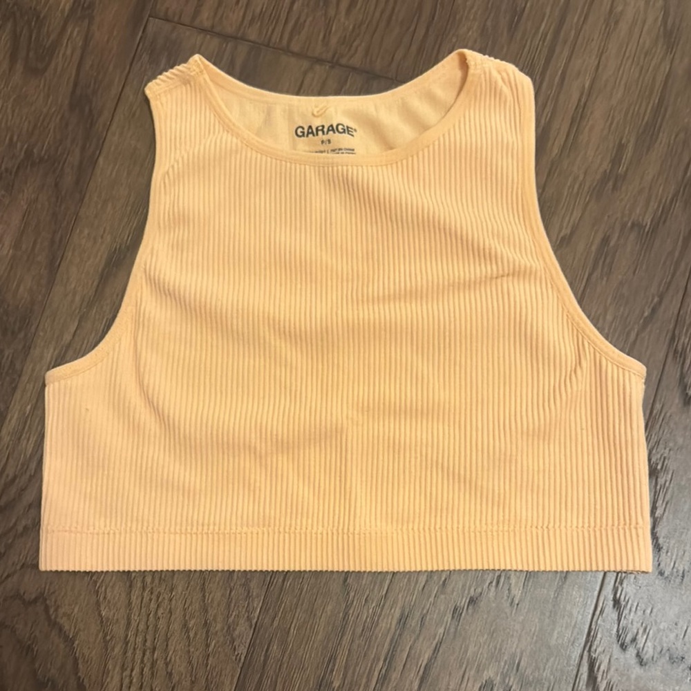 Garage Women's Orange Ribbed Cropped Tank